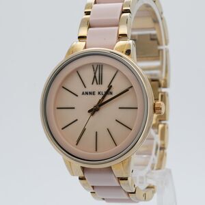Anne Klein AK/1412 Women’s Watch - Blush Pink Resin & Gold Tone Bracelet - Runs